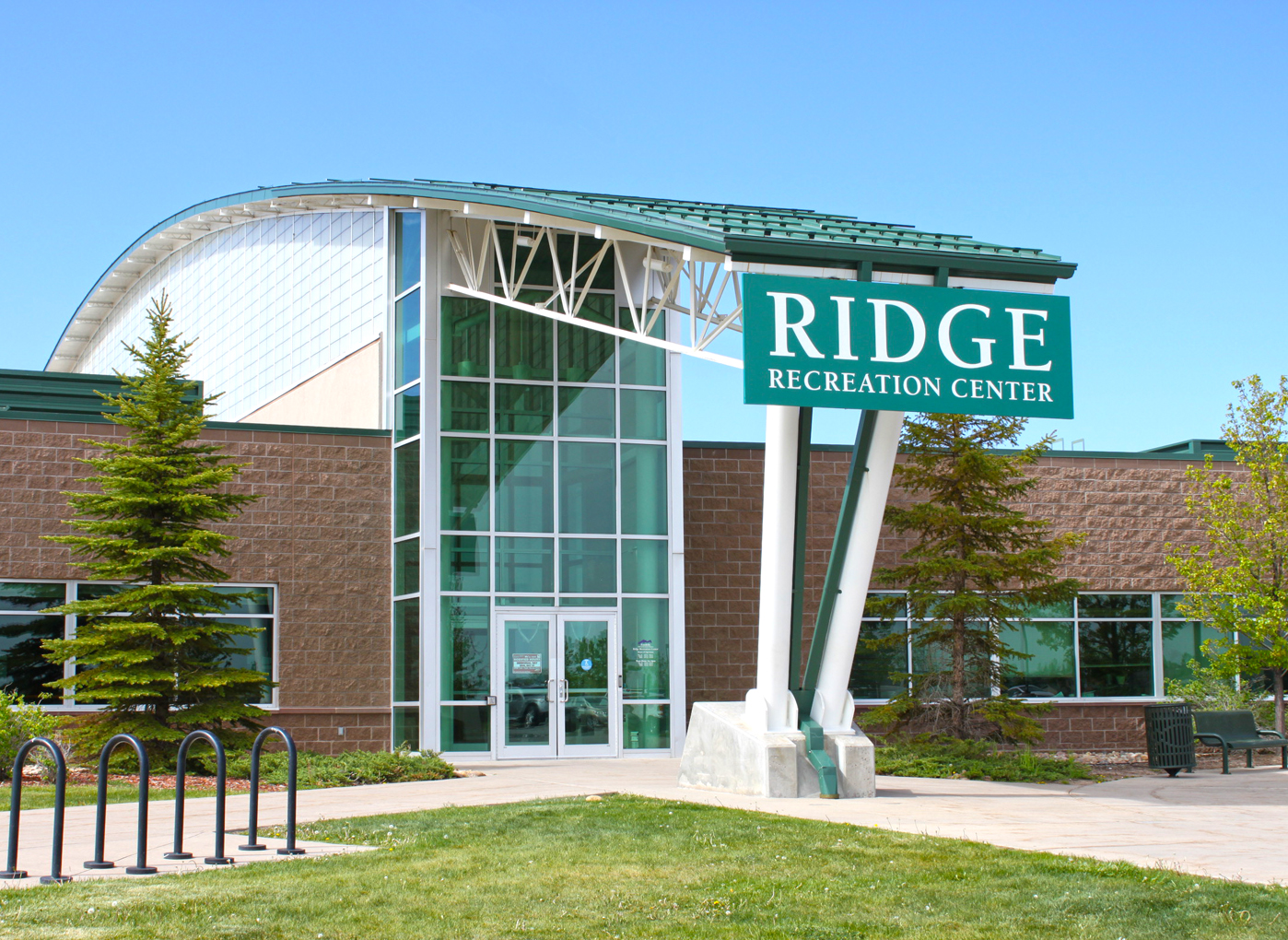 Upstairs entrance of the Ridge Recreation Center.