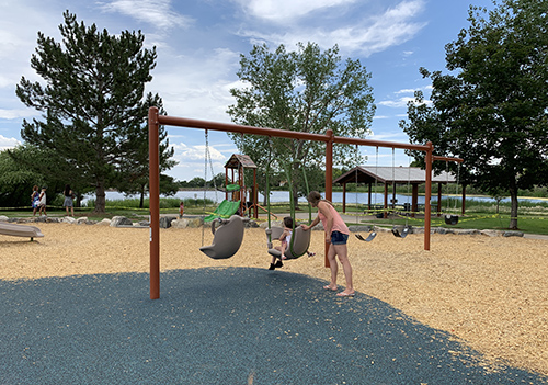 Playground features at Blue Heron Park