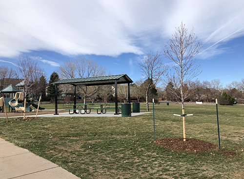 New tree plantings and park shelter at Governor James B. Grant Park