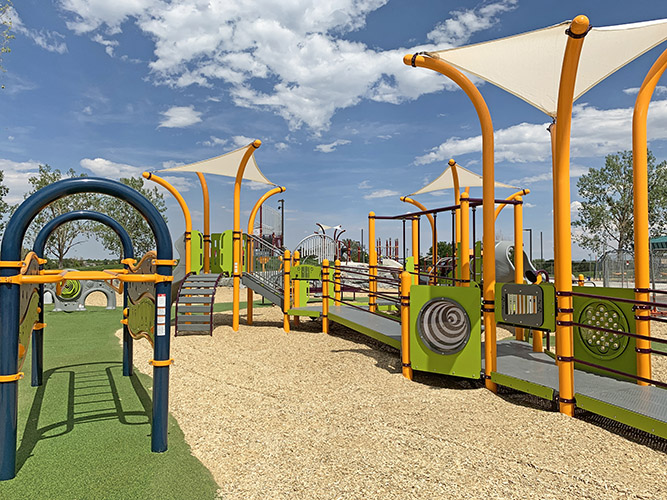 Clement Park Inclusive Playground equipment.