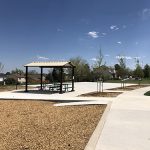 Park shelter and basketball pad at Trappers Glen Park.