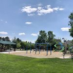 View of the playground and park shelter in Chaucer Park