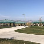 Shelters O, P and Q in Clement Park overlooking the mountains