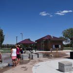 Park shelters in the Splash Park in Clement Park