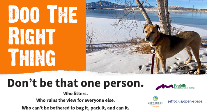 Promotion for "Doo the right thing" to encourage picking up your dog's waste.