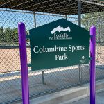 New entry sign for Columbine Sports Park.