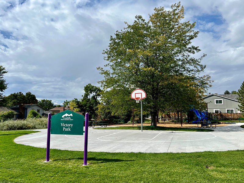 New Basketball Pad and Playground at Victory Park