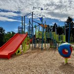 Colorful playground features.