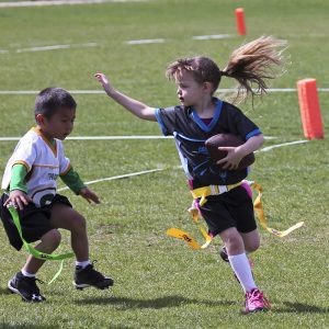 Kids playing flag football