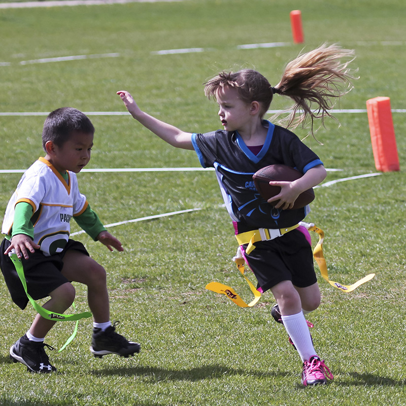 Kids playing flag football