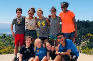 Teens hiking at summer camp