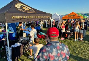 Vendor booths at Red, White and You event.