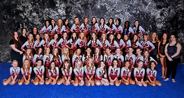 Team photo of the Foothills Flairs Gymnastics Team.